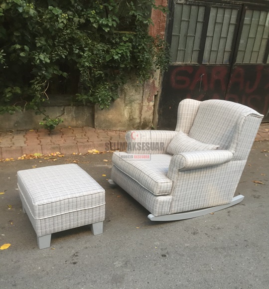 Kayık Emzirme Koltuğu Ekose Gri Ayak