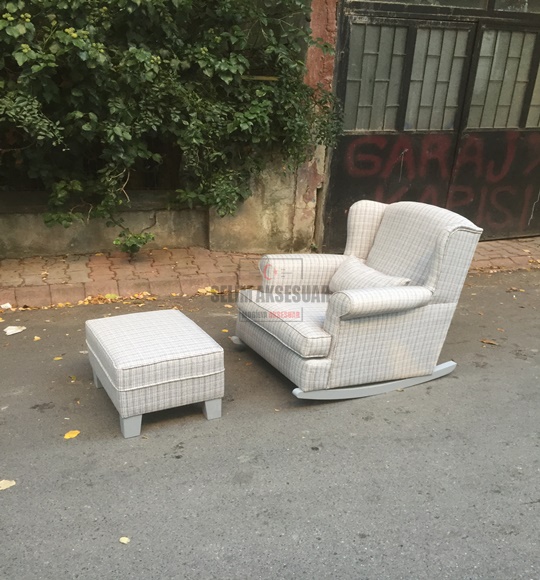 Kayık Emzirme Koltuğu Ekose Gri Ayak