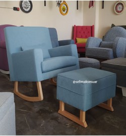 Kepez Sallanan Koltuk Puflu Uno Keten