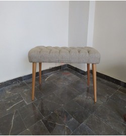 Retro Puf Naturel Keten 90 cm